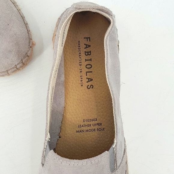 Fabiolas Espadrilles Soft Suede Loafers US Size 8 Light Gray Made in Spain EU 38 - Picture 3 of 10